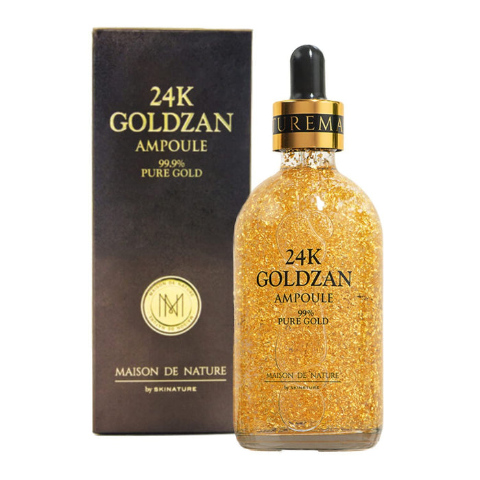 24K Goldzan Facial Serum Ampoule – Pure Gold 99.9% by Maison De Nature (100ml)